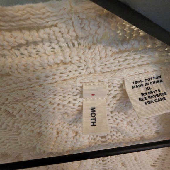 MOTH by Anthropologie Waterfall Open Front Bell Sleeve Sweater, Size XL - Picture 4 of 4